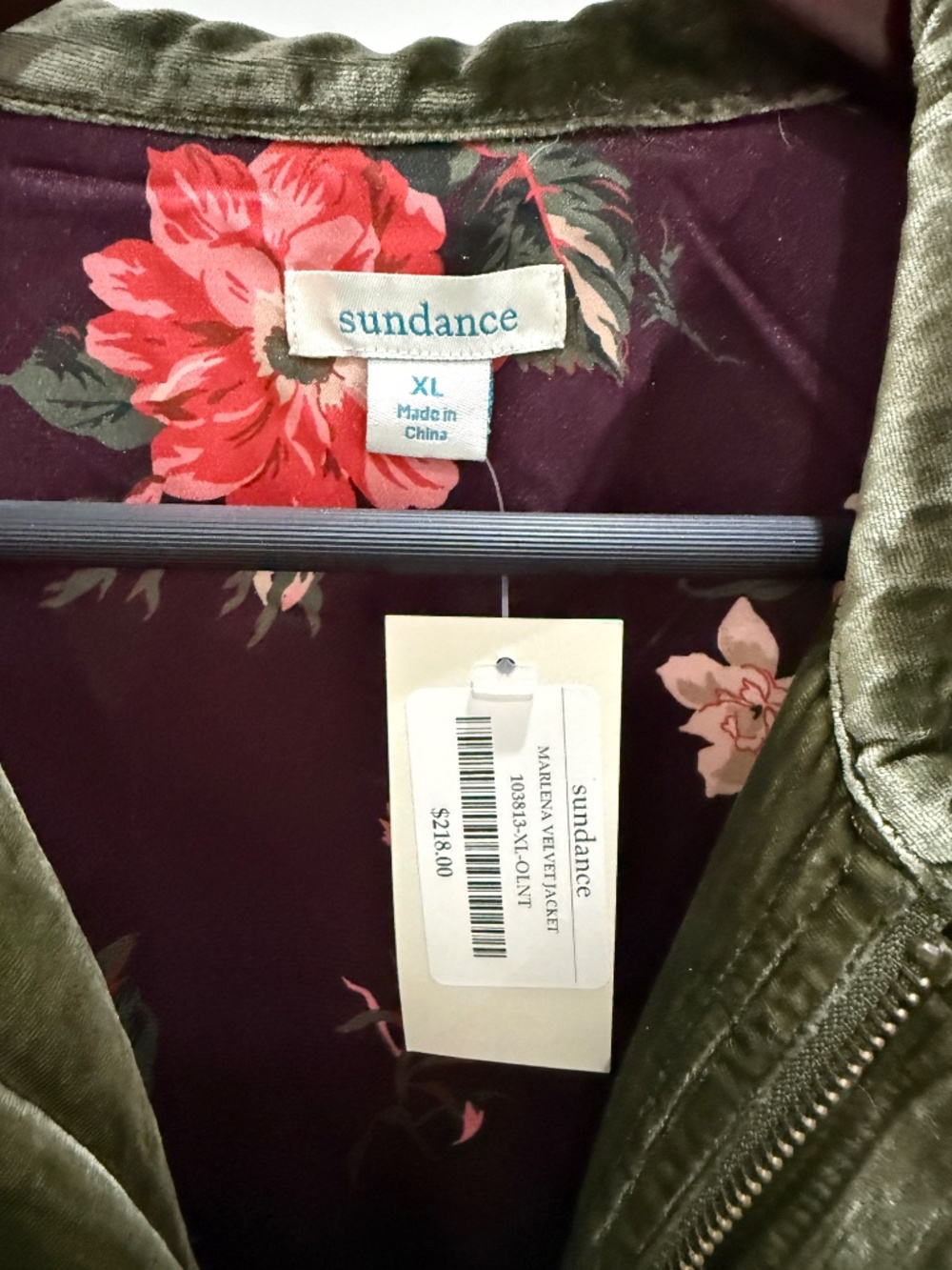 Sundance olive green velvet jacket - Picture 2 of 6